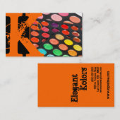 Orange Make up Artist Palette Business Card Visitenkarte (Vorne/Hinten)
