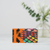 Orange Make up Artist Palette Business Card Visitenkarte (Stehend Vorderseite)