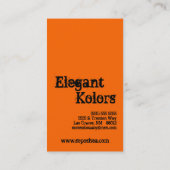 Orange Make up Artist Palette Business Card Visitenkarte (Rückseite)