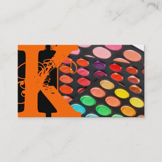 Orange Make up Artist Palette Business Card Visitenkarte (Vorderseite)