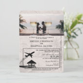 Orange Maldives Passport Wedding Einladung (Stehend Vorderseite)