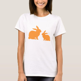 Orange Mama und Baby Bunny T-Shirt