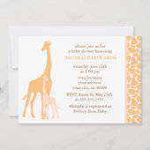 Orange Mama-und Baby-Giraffen-Baby-Dusche Einladung (Vorderseite)