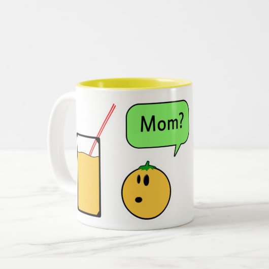 orange Mamma Zweifarbige Tasse (Vorderseite Links)