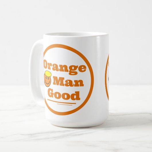 Orange Man GOOD Kaffeetasse (Vorderseite Links)