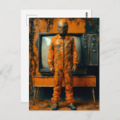 Orange Man Orange Anzug Abandoned TVs Postkarte (Vorne/Hinten)