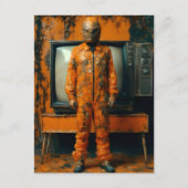 Orange Man Orange Anzug Abandoned TVs Postkarte (Vorderseite)