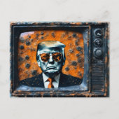 Orange Man Trump im Fernsehen Postkarte (Vorderseite)