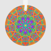 Orange Mandala Customizable Boho Weihnachten Ornament (Rückseite)