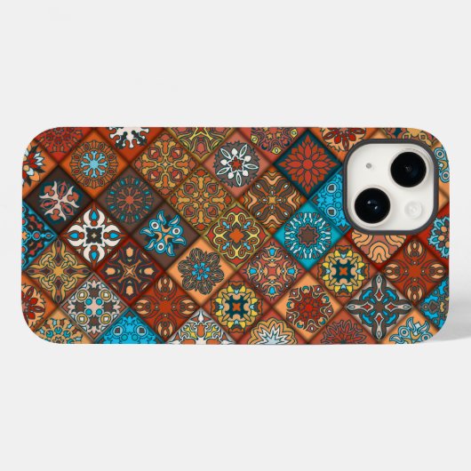 Orange Mandala Ethnic | iPhone 14 Case-Mate Hülle (Rückseite (Horizontal))
