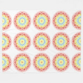 Orange Mandala Fleecedecke (Vorderseite (Horizontal))