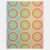 Orange Mandala Fleecedecke (Vorderseite)