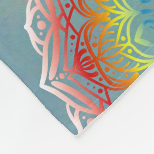 Orange Mandala Fleecedecke (Ecke)