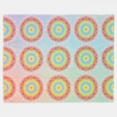 Orange Mandala Fleecedecke (Vorderseite (Horizontal))