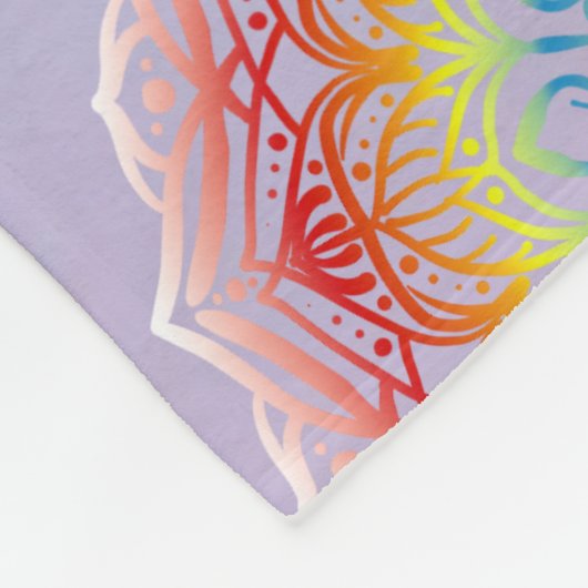 Orange Mandala Fleecedecke (Ecke)