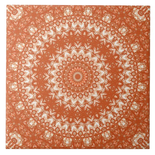 Orange Mandala. Fliese (Vorderseite)