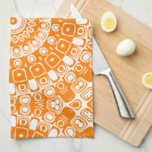 Orange Mandala Geometric Pattern Geschirrtuch (Viertel Falte)