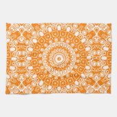 Orange Mandala Geometric Pattern Geschirrtuch (Horizontal)