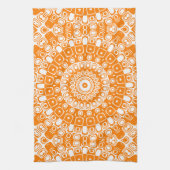 Orange Mandala Geometric Pattern Geschirrtuch (Vertikal)