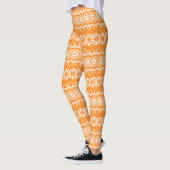 Orange Mandala Geometric Pattern Leggings (Links)