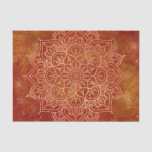 Orange Mandala & Gold Glam Moderne Chic Seidenpapier