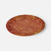 Orange Mandala & Gold Glam Moderner Chic Pappteller (Schrägansicht)