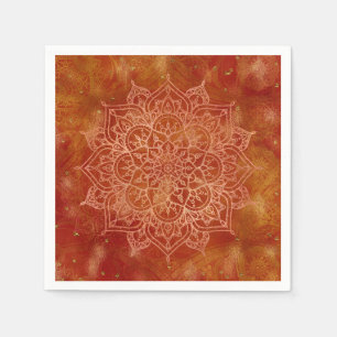 Orange Mandala & Gold Glam Moderner Chic Serviette