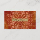 Orange Mandala & Gold Glam Moderner Chic Visitenkarte (Vorderseite)