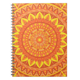 Orange Mandala Kreatives Boho Lebendiges Geometris Notizblock