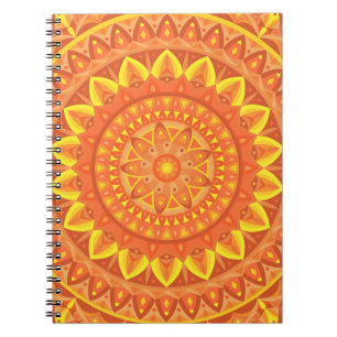 Orange Mandala Kreatives Boho Lebendiges Geometris Notizblock