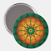 Orange Mandala Magnet (Vorderseite/Rückseite)