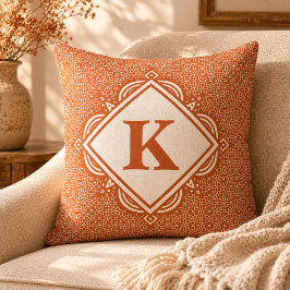 Orange Mandala Mit Monogramm Throw Kissen