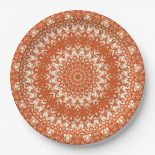 Orange Mandala. Pappteller