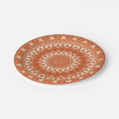 Orange Mandala. Pappteller (Schrägansicht)