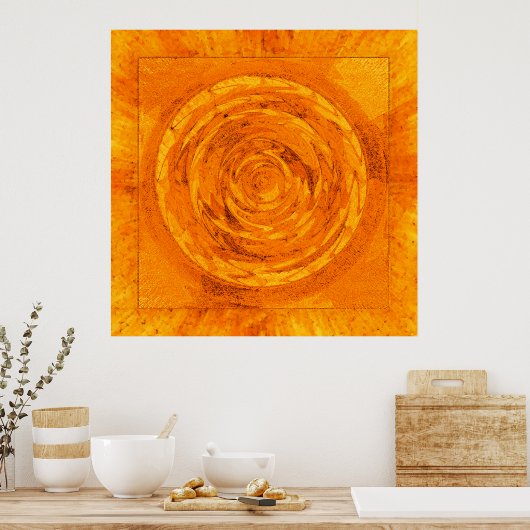Orange Mandala Poster (Küche)