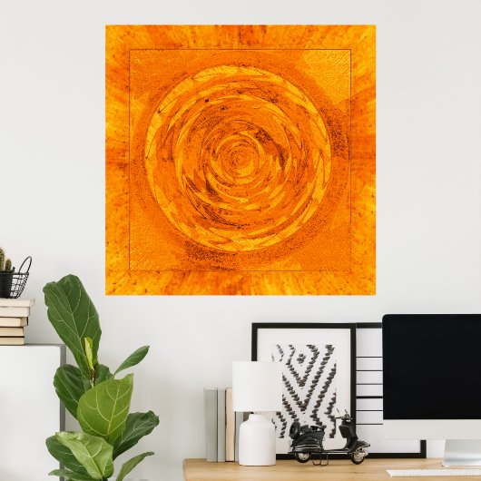 Orange Mandala Poster (Heimbüro)