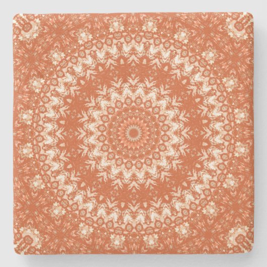 Orange Mandala. Steinuntersetzer (Vorderseite)
