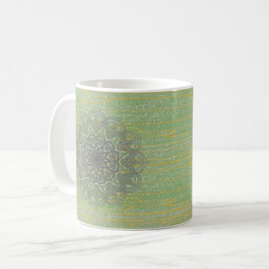 Orange Mandala Tasse (Vorderseite Links)