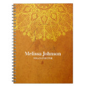 Orange Mandala Yoga Meditation Custom Notizblock (Vorderseite)