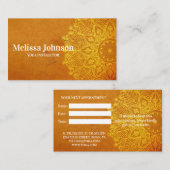 Orange Mandala Yoga Meditation Terminkarte (Vorne/Hinten)