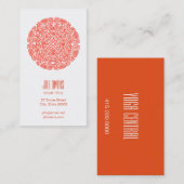 Orange Mandala Yoga Studio Business Cards Visitenkarte (Vorne/Hinten)