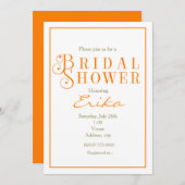 Orange Mandarine Brautparty Klasse Einladung (Vorne/Hinten)