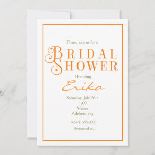 Orange Mandarine Brautparty Klassische Einladung