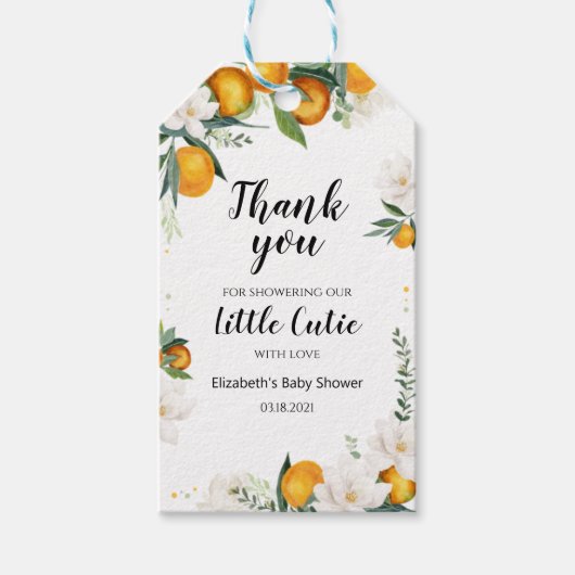 Orange Mandarine Girl Baby Duwer Lieblings-Geschen Geschenkanhänger (Vorderseite)