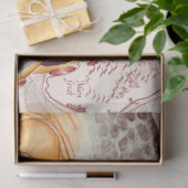 Orange Mandarine Octopus Kraken Vintage Karte Seidenpapier (Geschenk)