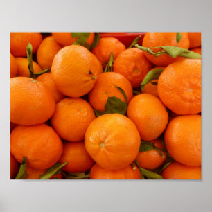 ORANGE-MANDARINEN-FOTOGRAFIE FRUIT-LEBENSMITTELWAL POSTER