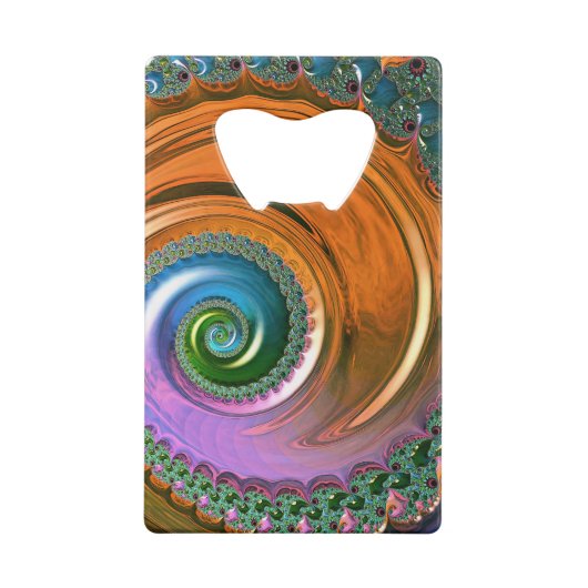 Orange Mandelbrot Swirl Flaschenöffner (Rückseite)