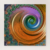 Orange Mandelbrot Swirl Jigsaw Puzzle (Horizontal)