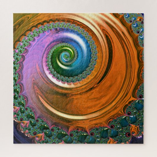 Orange Mandelbrot Swirl Jigsaw Puzzle (Vertikal)