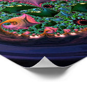 Orange Mandelbrot Swirl Poster (Ecke)